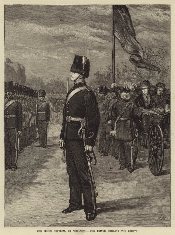 Prince Imperial w Woolwich, książę ćwiczący kadetów autorstwa Joseph Nash