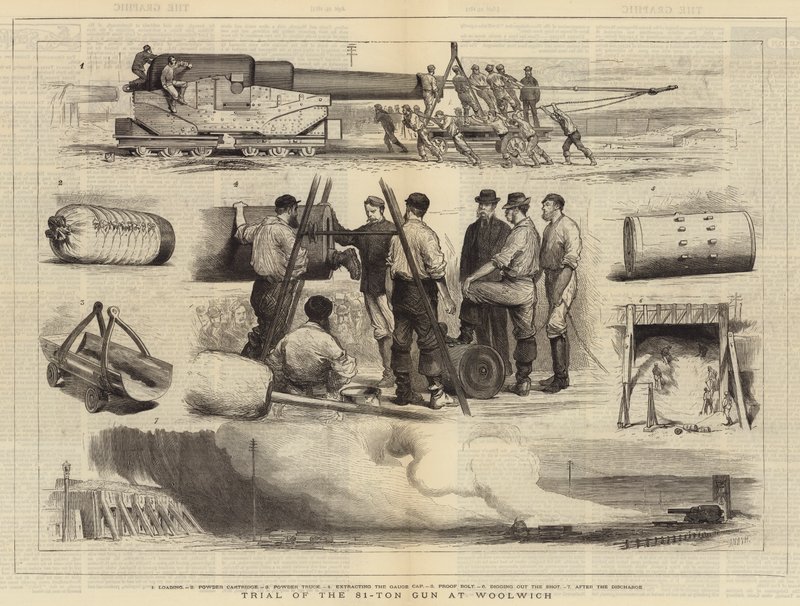 Próba 81-tonowego pistoletu w Woolwich autorstwa Joseph Nash