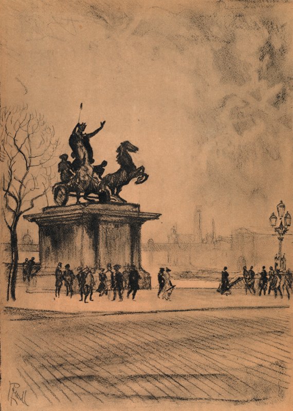 Boadicea, Most Westminsterski (lito) autorstwa Joseph (after) Pennell
