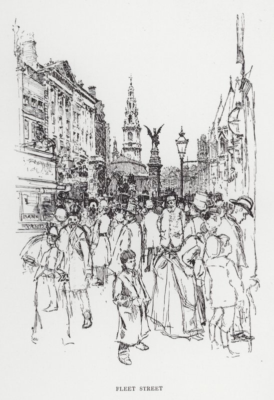 Fleet Street (lito) autorstwa Joseph (after) Pennell