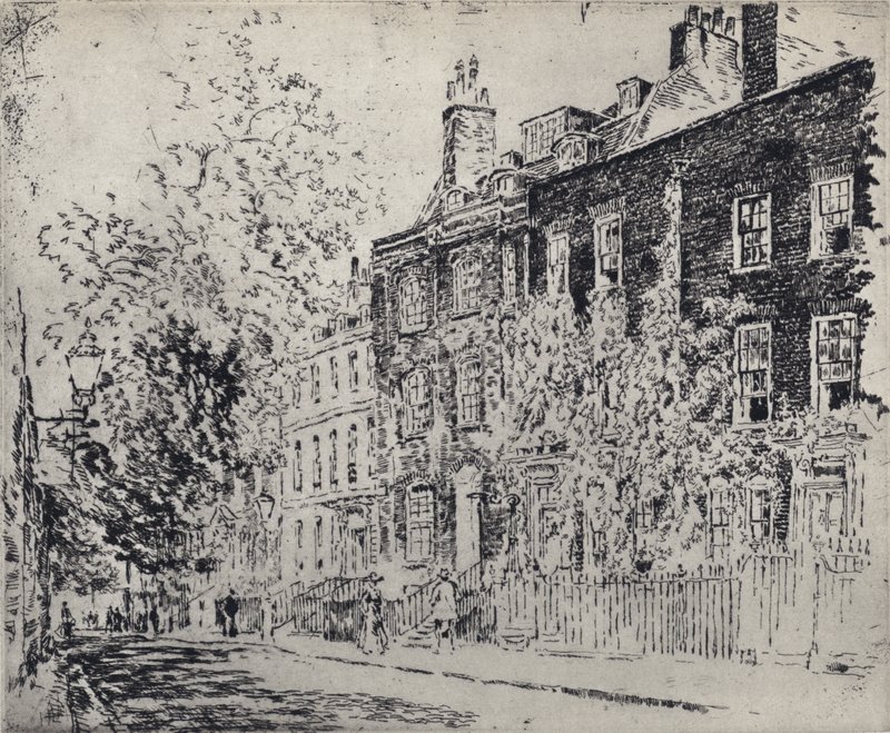 Great College Street (lito) autorstwa Joseph (after) Pennell
