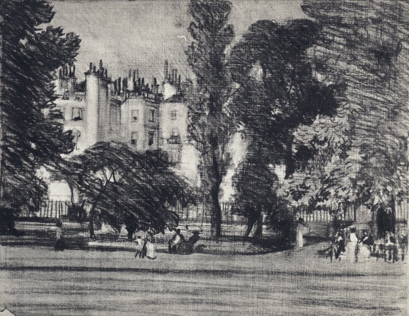 Park Lane, od parku (lito) autorstwa Joseph (after) Pennell