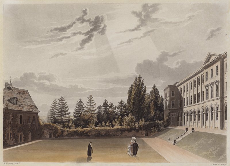 Worcester College, Oksford (akwatinta) autorstwa Joseph Constantine Stadler