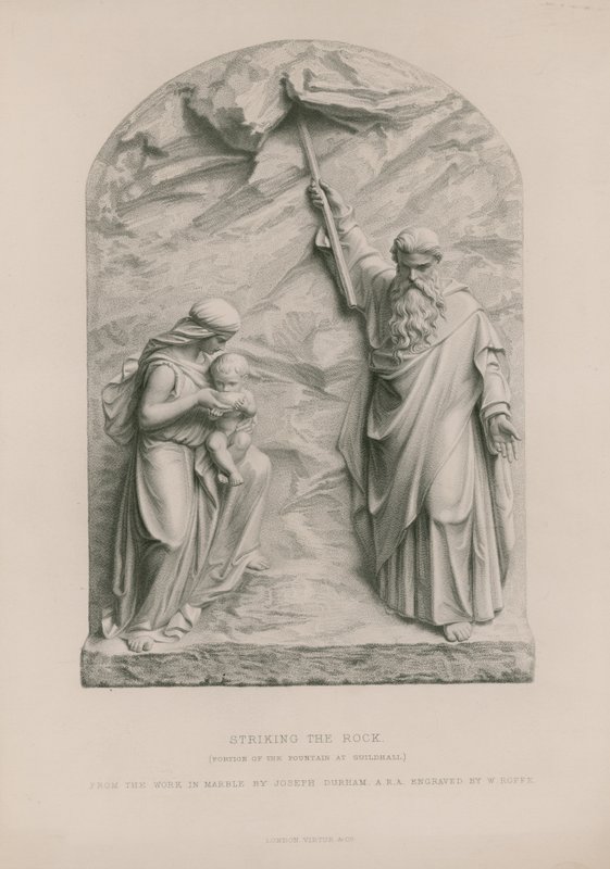 Mojżesz uderzający w skałę autorstwa Joseph Durham