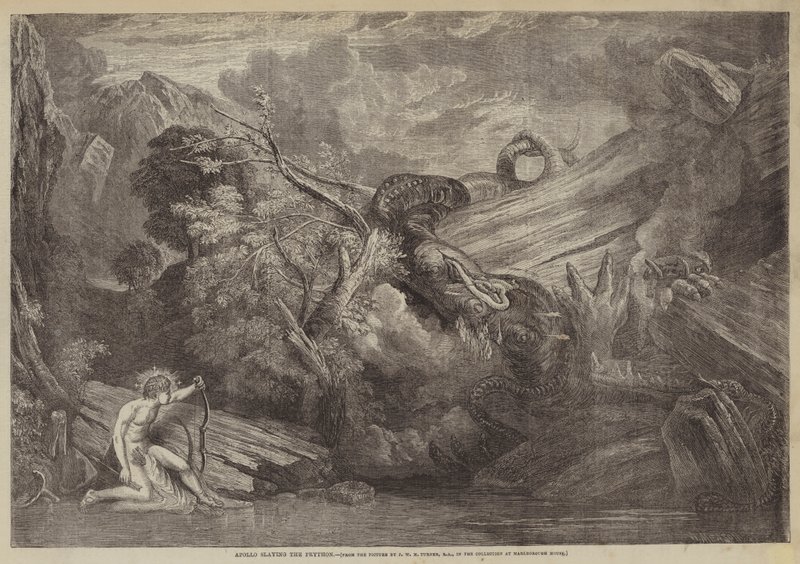 Apollo zabija Pythona autorstwa Joseph Mallord William Turner