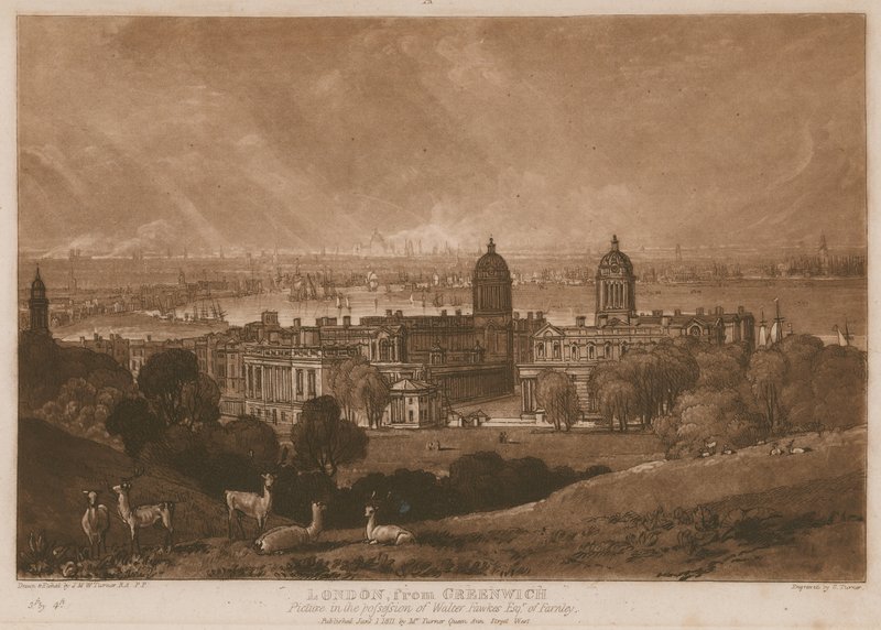 Londyn z Greenwich; autorstwa Joseph Mallord William Turner