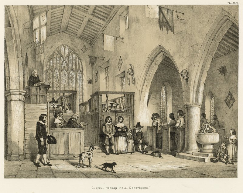 Kaplica, Haddon Hall, Derbyshire autorstwa Joseph Nash