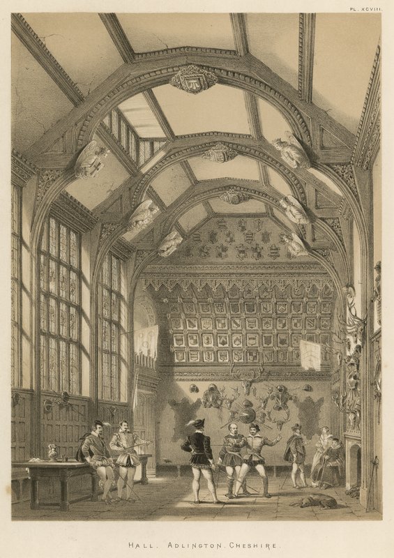 Hall, Adlington, Cheshire autorstwa Joseph Nash