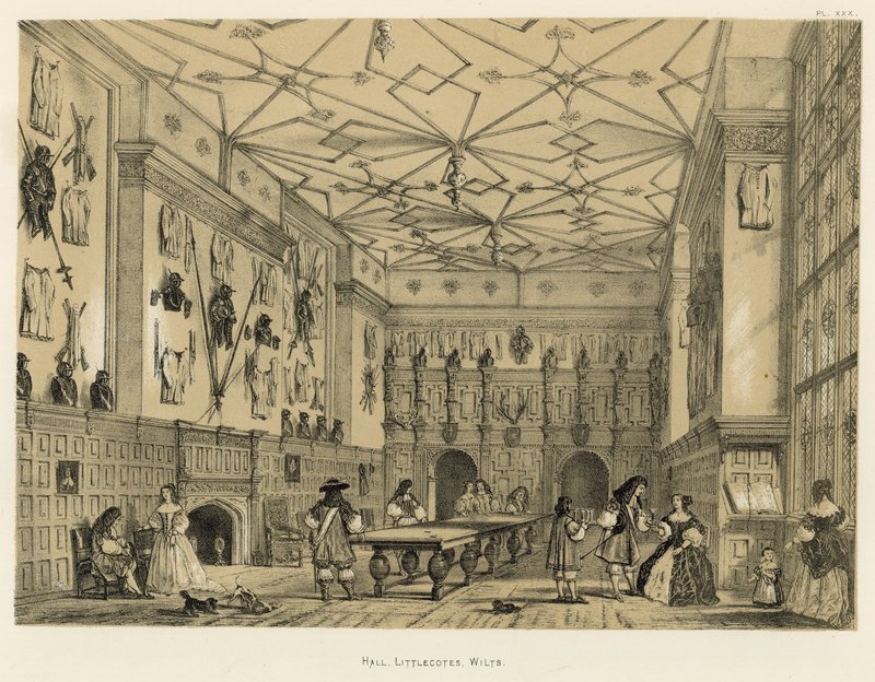 Hall, Littlecotes, Wilts autorstwa Joseph Nash