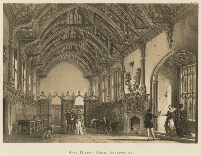 Hall, Opactwo Milton, Dorsetshire autorstwa Joseph Nash