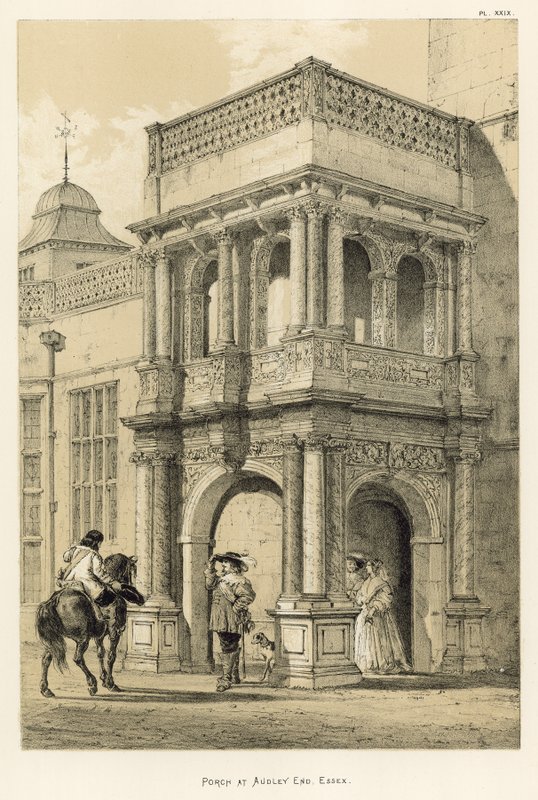 Ganek w Audley End, Essex autorstwa Joseph Nash