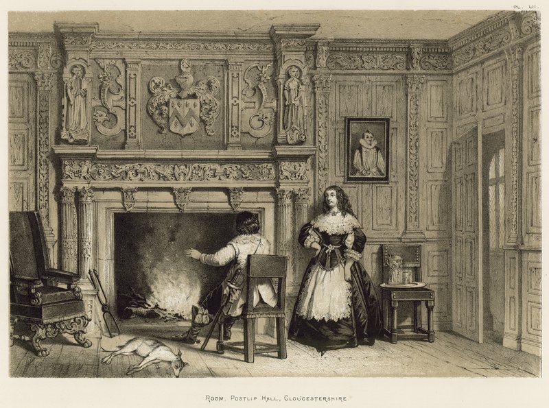 Pokój, sala Postlip, Gloucestershire autorstwa Joseph Nash
