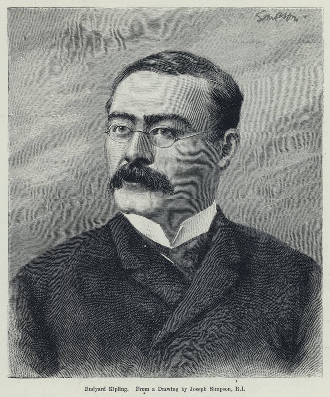 Rudyard Kipling (lito) autorstwa Joseph Simpson