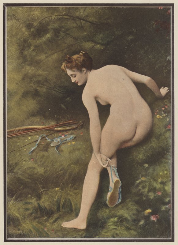 Artemida, bogini polowania (kolor lito) autorstwa Joseph Wencker