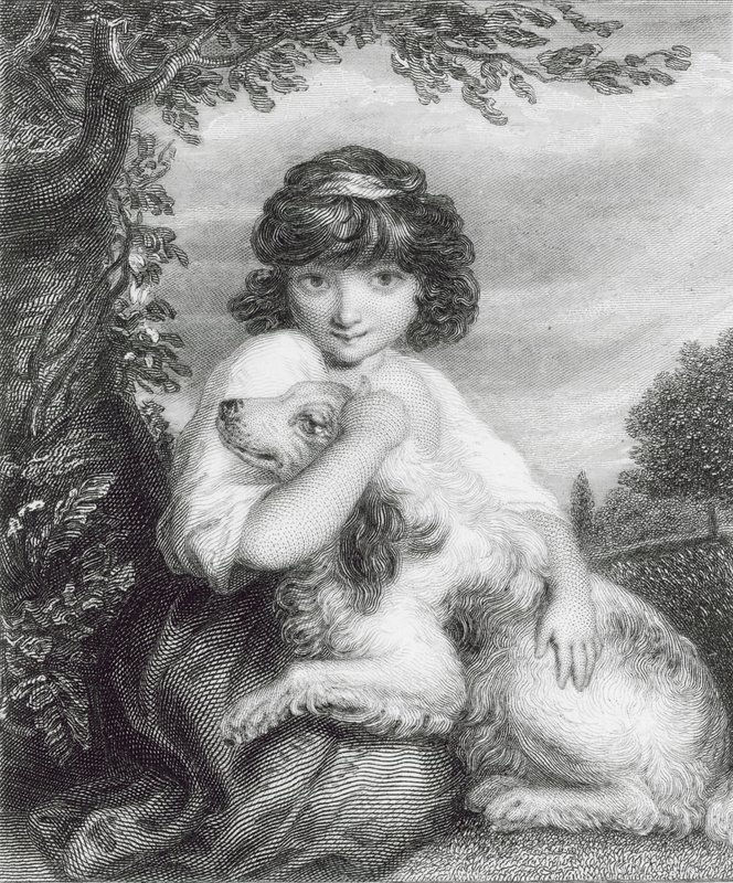 Kochaj mnie, kochaj mojego psa (grawerunek) autorstwa Joshua (after) Reynolds