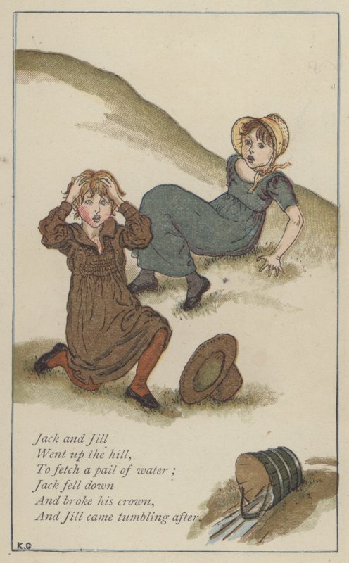 Jack i Jill (kolor lito) autorstwa Kate (after) Greenaway