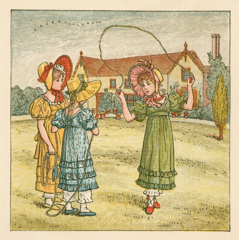 Dziewczyny skaczące autorstwa Kate Greenaway