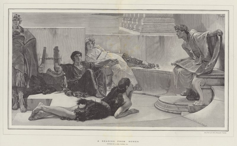 Czytanie z Homera autorstwa Lawrence Alma Tadema