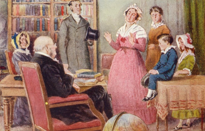 Ilustracja do historii małego Dombey autorstwa Leonard Skeats