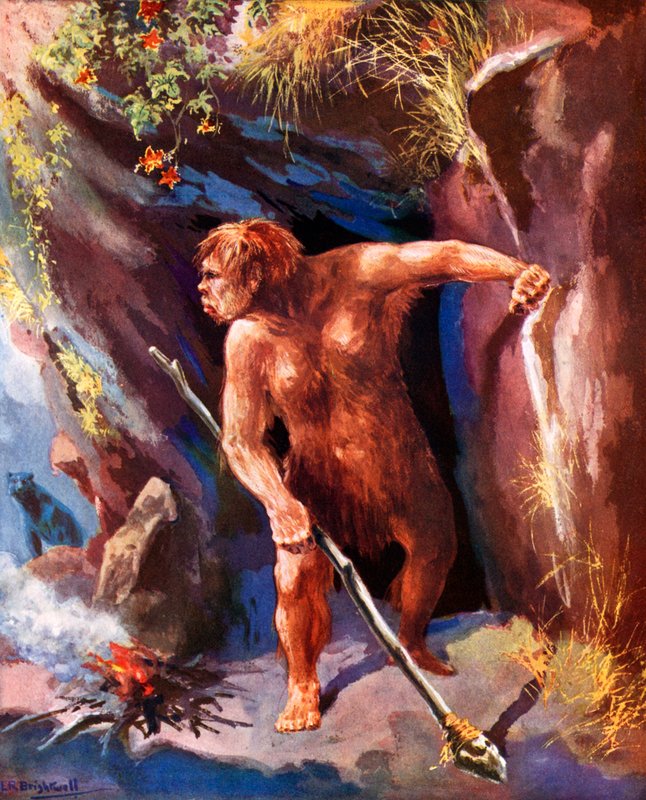 Neandertalczyk autorstwa Leonard Robert Brightwell