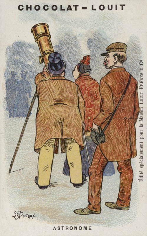 Astronom (chromolitho) autorstwa Louis Borgex