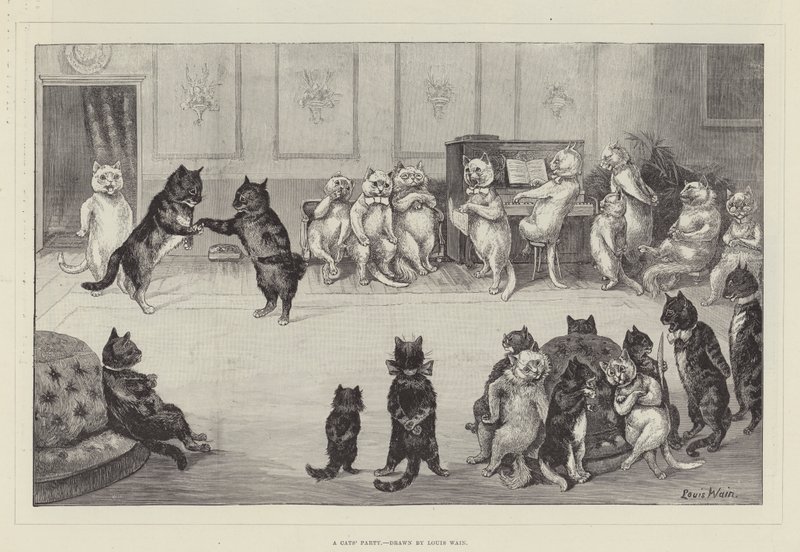 Impreza dla kotów autorstwa Louis Wain