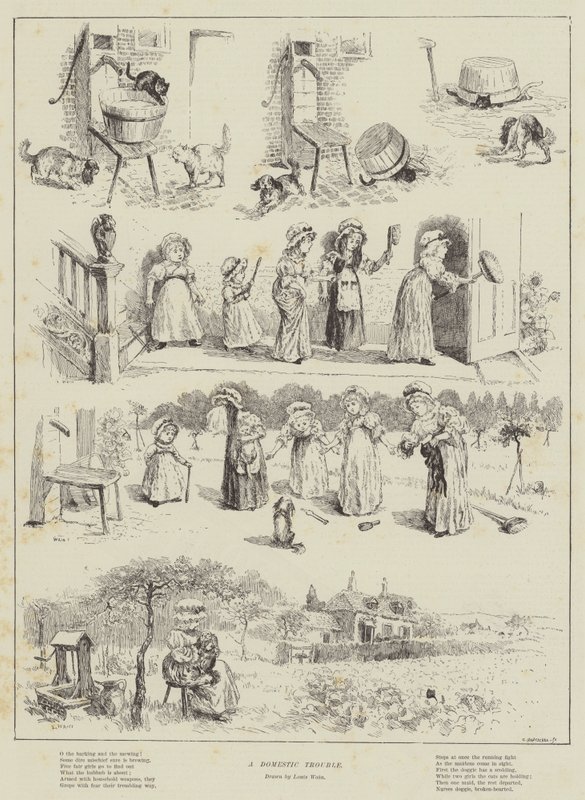 Kłopoty domowe autorstwa Louis Wain