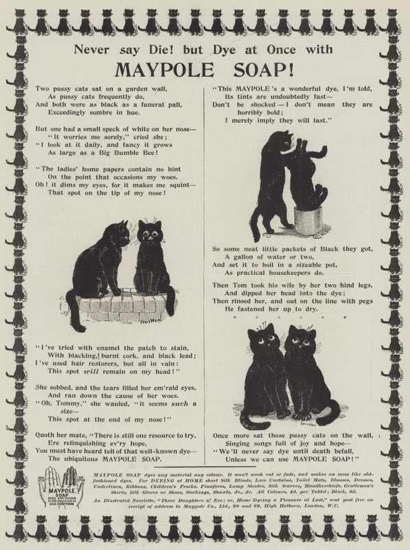 reklama, mydło majowe autorstwa Louis Wain