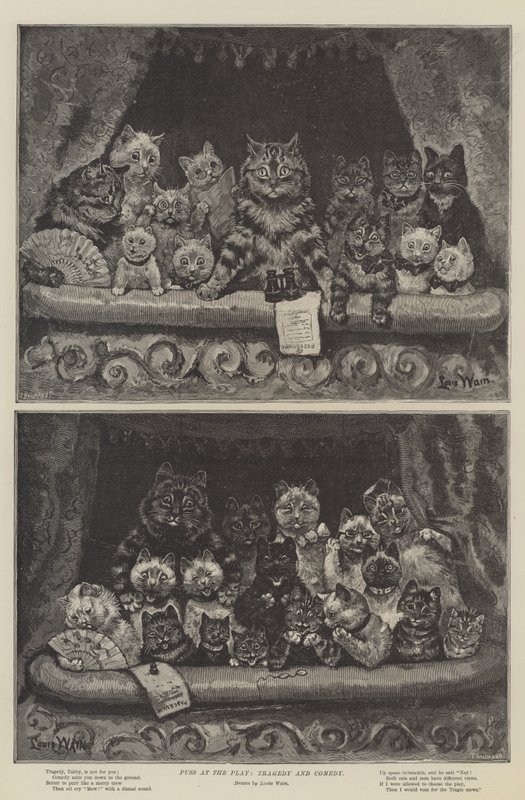 Kot w sztuce, tragedii i komedii autorstwa Louis Wain
