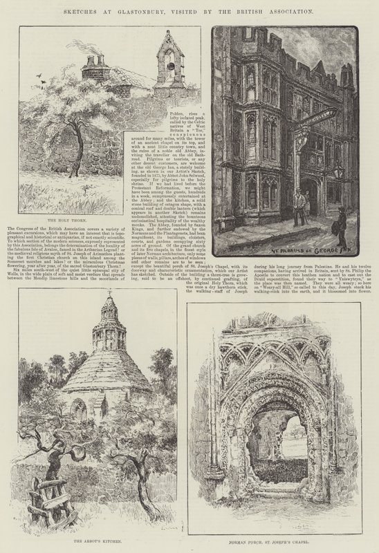 Szkice w Glastonbury, odwiedzone przez Brytyjskie Stowarzyszenie autorstwa Louis Wain
