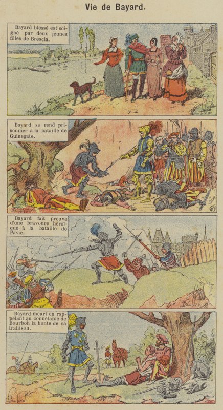 Życie Bayarda (litografia kolorowa) autorstwa Louis Charles (after) Bombled