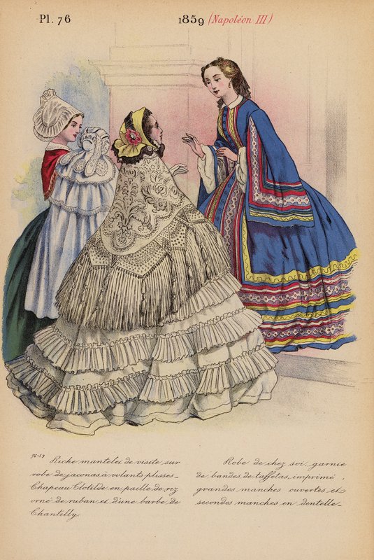 Moda francuska: 1859, Napoleon III (kolorowa litografia) autorstwa Louis Colas