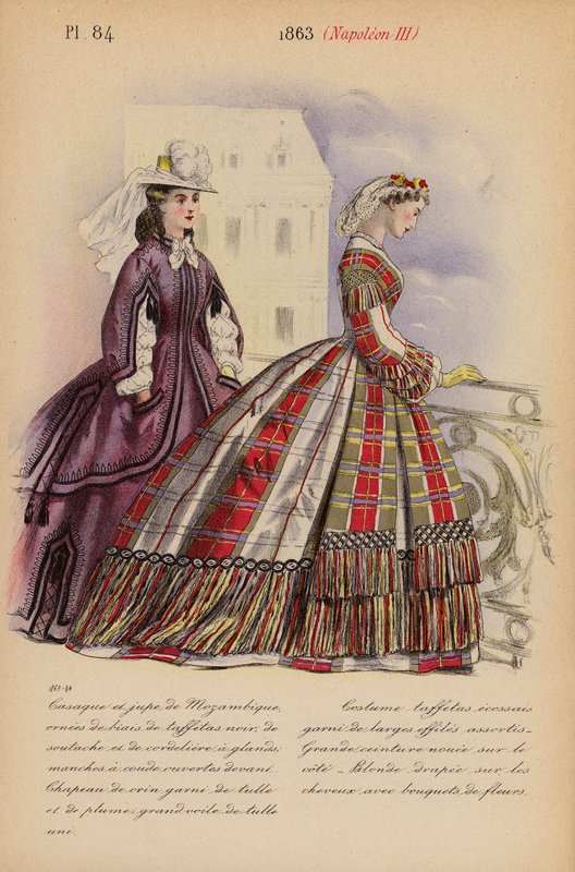 Moda francuska: 1863, Napoleon III (kolorowa litografia) autorstwa Louis Colas