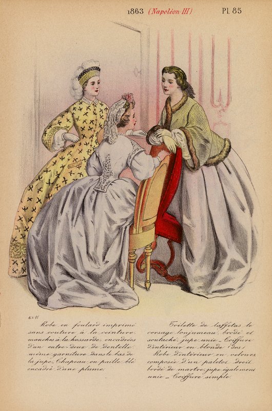 Moda francuska: 1863, Napoleon III (kolorowa litografia) autorstwa Louis Colas