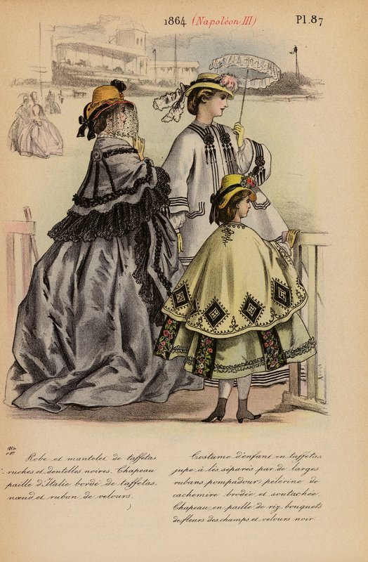 Moda francuska: 1864, Napoleon III (kolorowa litografia) autorstwa Louis Colas