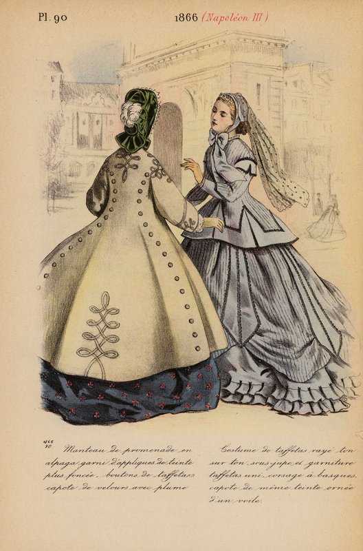 Moda francuska: 1866, Napoleon III (kolorowa litografia) autorstwa Louis Colas