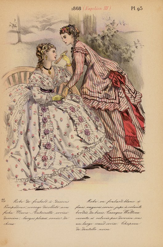 Moda francuska: 1868, Napoleon III (kolorowa litografia) autorstwa Louis Colas