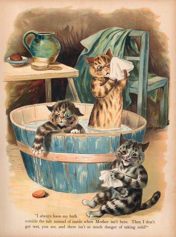 Koty Louisa Waina (chromolitho) autorstwa Louis Wain
