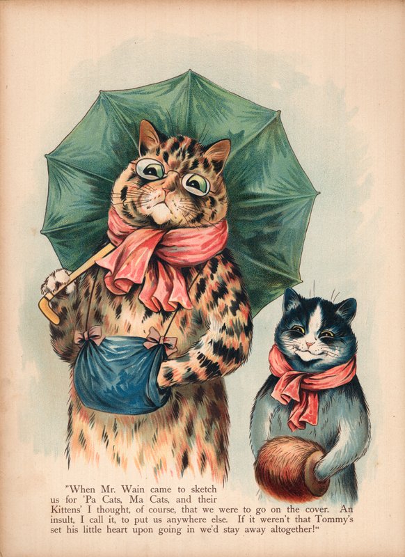 Koty Louisa Waina (chromolitho) autorstwa Louis Wain