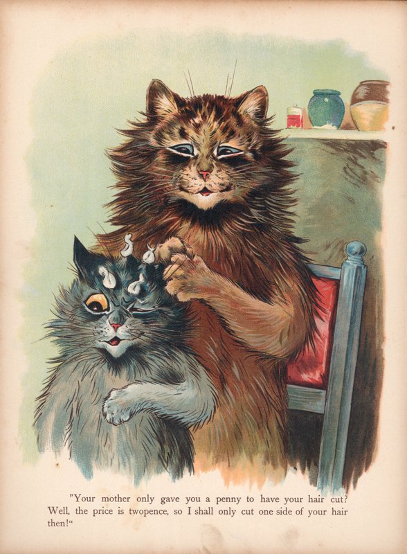 Koty Louisa Waina (chromolitho) autorstwa Louis Wain