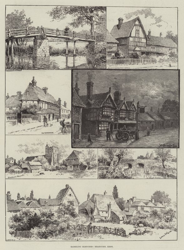 Wędrujące szkice, Headcorn, Kent autorstwa Louis Wain