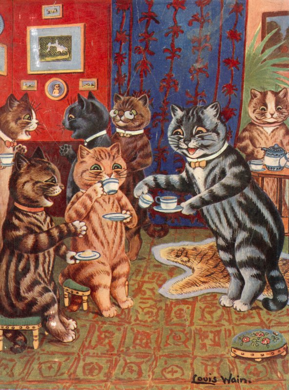 Przyjmowanie herbaty autorstwa Louis Wain