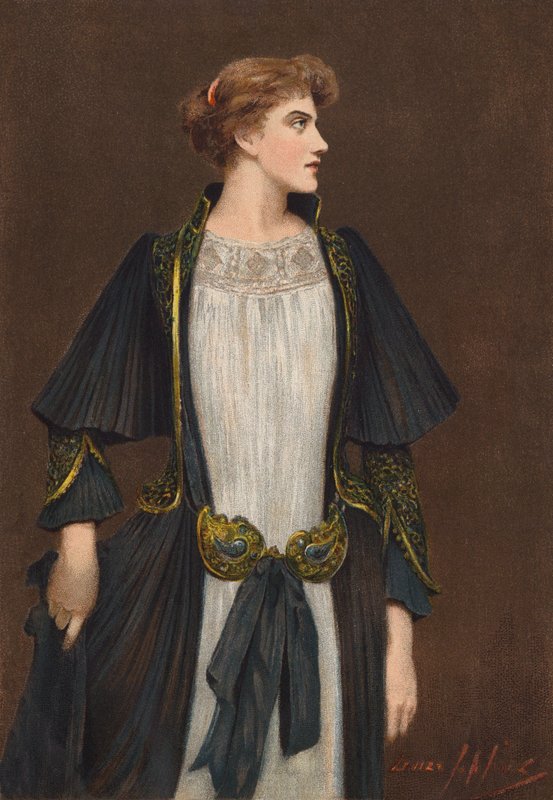 Dear Lady Disdain (kolorowa litografia) autorstwa Louise (after) Jopling