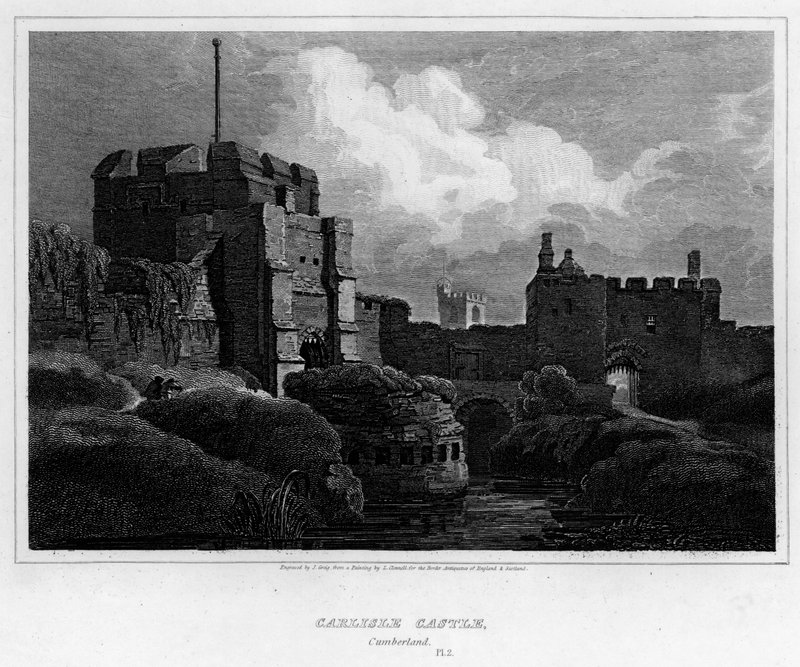 Zamek Carlisle, Cumberland (grawerowanie) autorstwa Luke (after) Clennell
