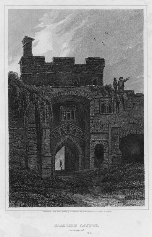 Zamek Carlisle, Cumberland (grawerowanie) autorstwa Luke (after) Clennell