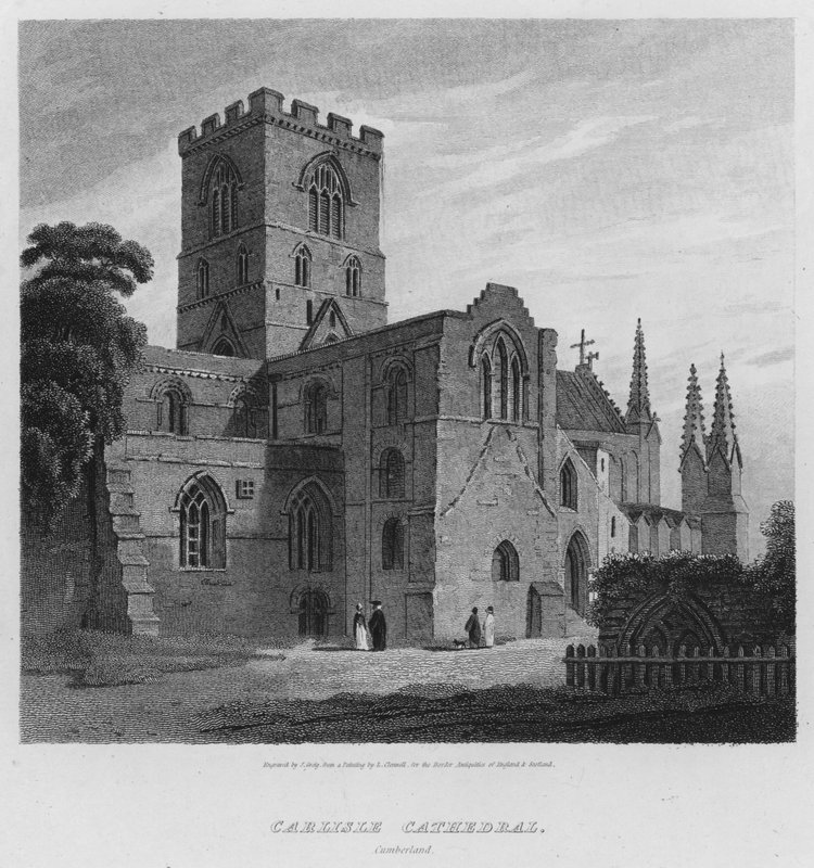 Katedra w Carlisle, Cumberland (rycina) autorstwa Luke (after) Clennell