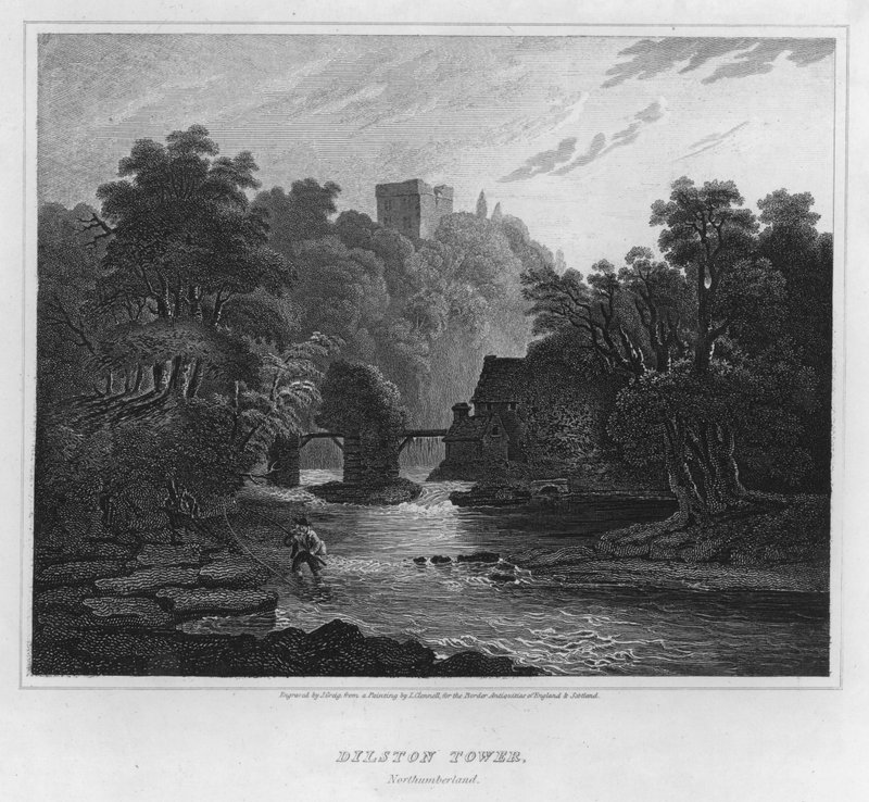 Wieża Dilston, Northumberland (grawerowanie) autorstwa Luke (after) Clennell