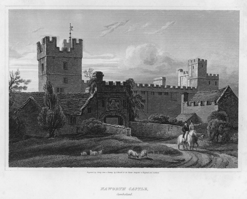 Zamek Naworth, Cumberland (grafika) autorstwa Luke (after) Clennell