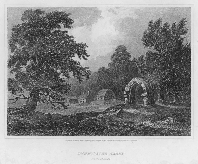 Opactwo Newminster, Northumberland (grawerowanie) autorstwa Luke (after) Clennell