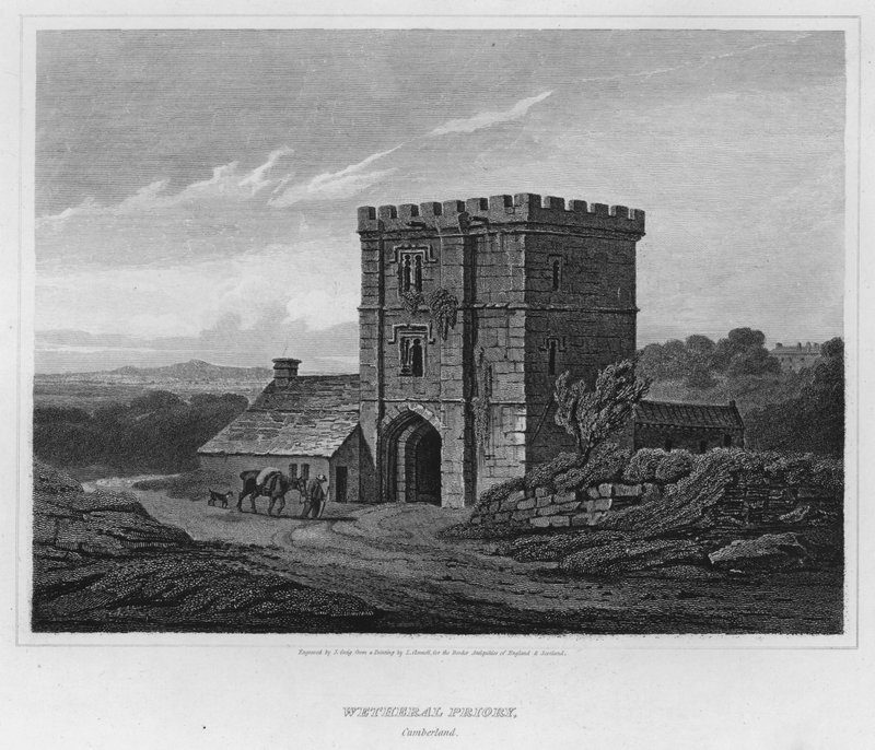 Wetheral Priory, Cumberland (grawerowanie) autorstwa Luke (after) Clennell